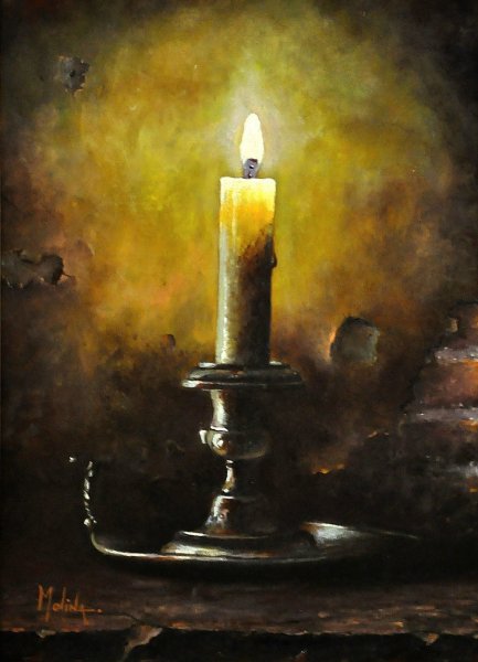 Новогодние свечи акварелью