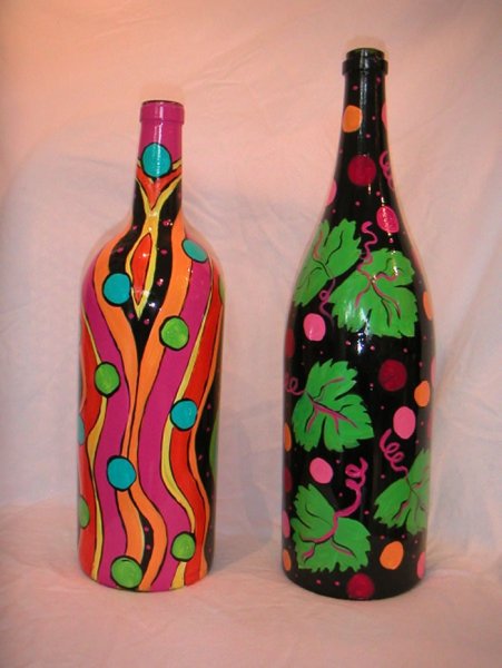 Роспись бутылок акриловыми красками