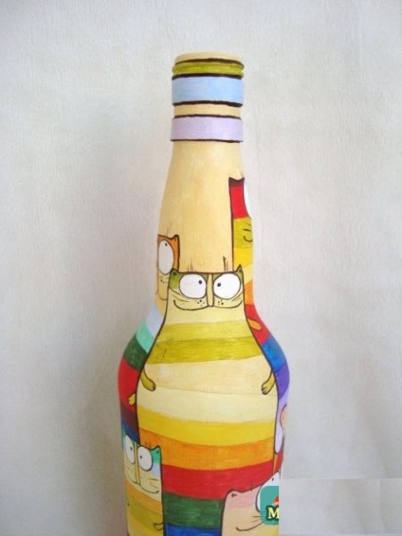 Декоративная бутылка акрилом