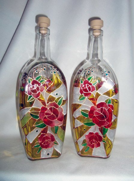 Декор стеклянных бутылок