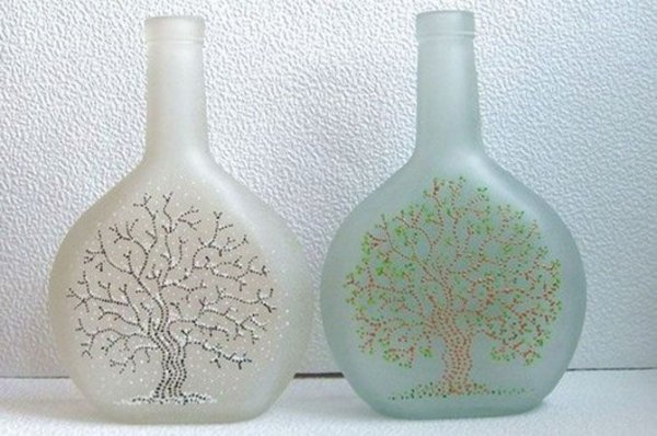 Расписная бутылка витраж