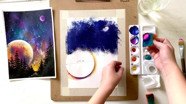 Мастер класс рисование космоса акрилом