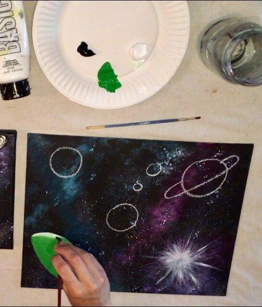 Космос акриловыми красками