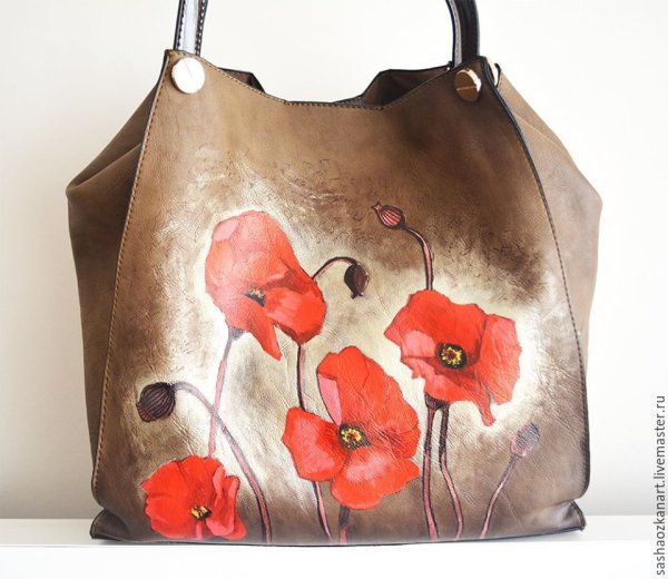 Роспись кожаных сумок