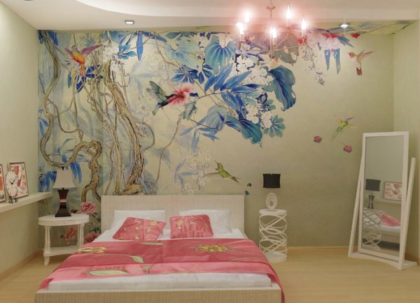 Роспись стен в спальне