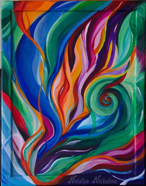 Абстракция акриловыми красками