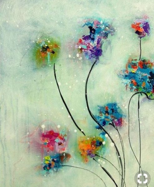Цветы гуашью абстракция