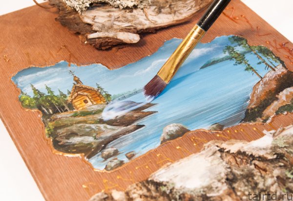 Рисование по дереву акриловыми красками