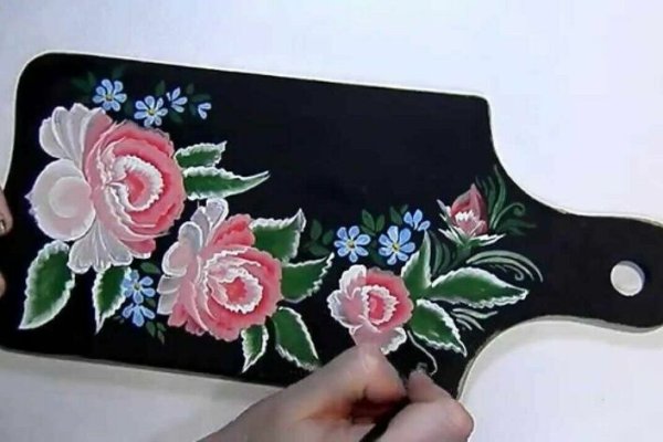 Роспись по дереву двойной мазок