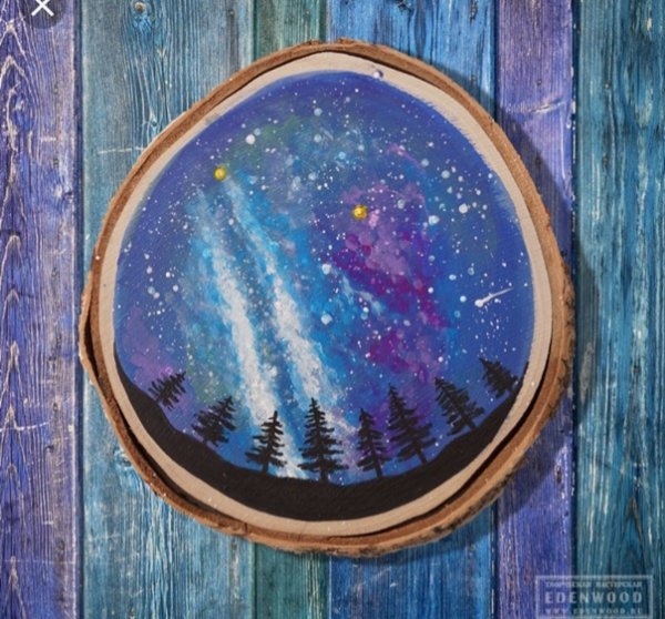 Роспись на спиле дерева