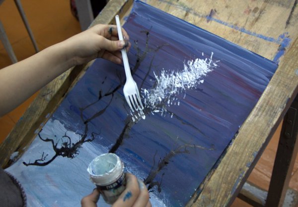 Рисование вилками