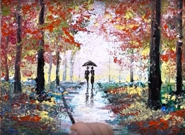 Рисование акрилом и фольгой