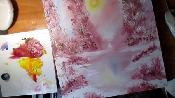 Рисование акрилом и фольгой