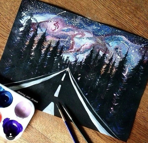 Космос акриловыми красками