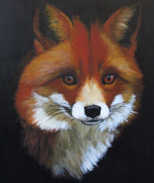 Лиса картина акрилом