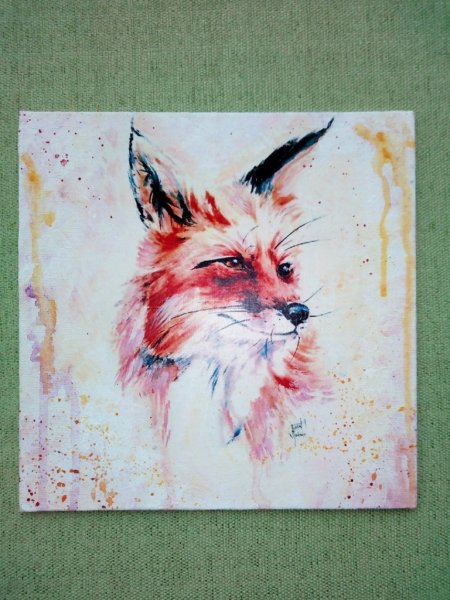 Лис акрилом на холсте