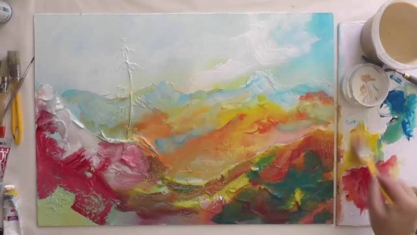 Картины акрилом цветы