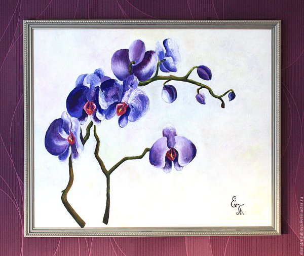 Орхидея акриловыми красками