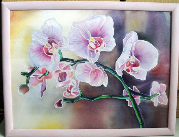 Орхидея акриловыми красками