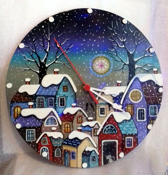 Часы настенные расписные