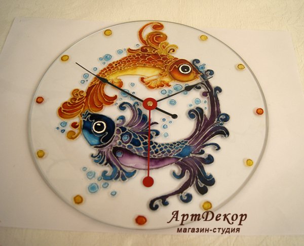 Часы с акриловой росписью