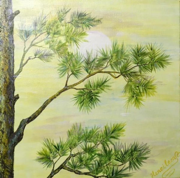 Сосна на песке ( Цветущая сосна) картина