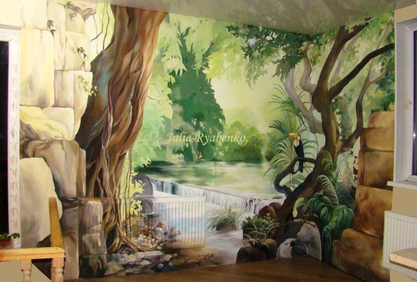 Современная роспись стен