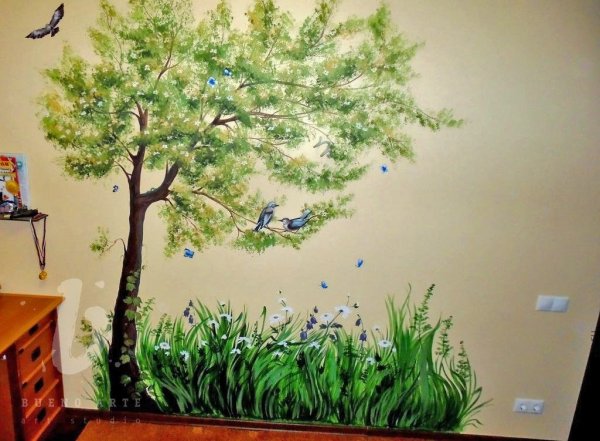 Техники рисования на стене