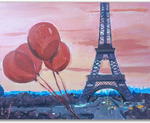 Париж гуашью