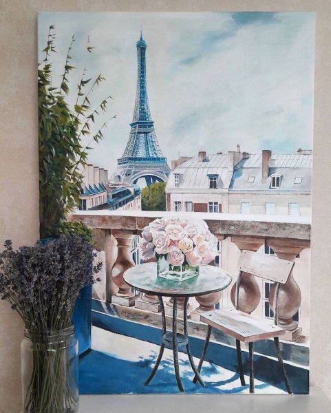Париж акварель