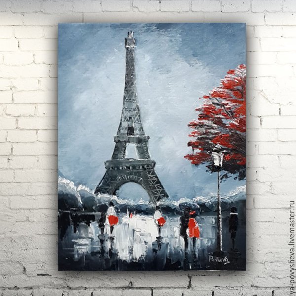 Париж акрилом на холсте