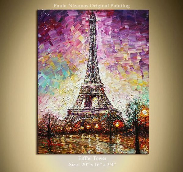 Картина маслом Париж Эйфелева башня