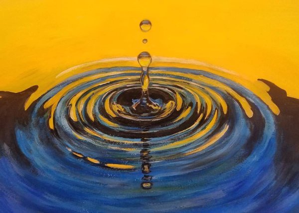 Рисуем воду акрилом