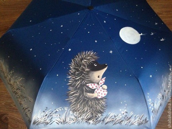 Ежик в тумане акриловыми красками