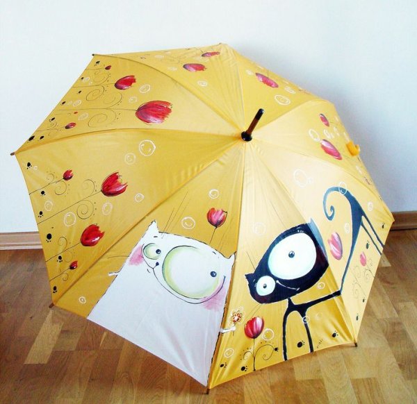 Раскрасить зонт акриловыми красками