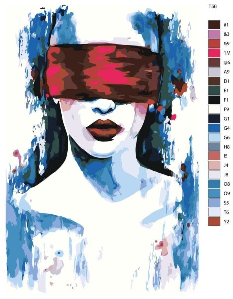 Девушка с красной повязкой на глазах