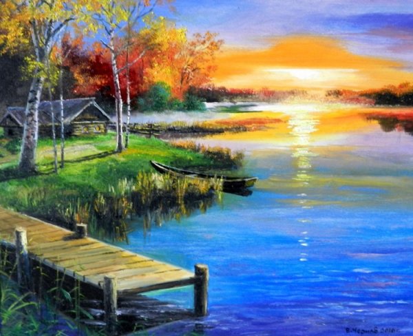 Пейзаж масляными красками