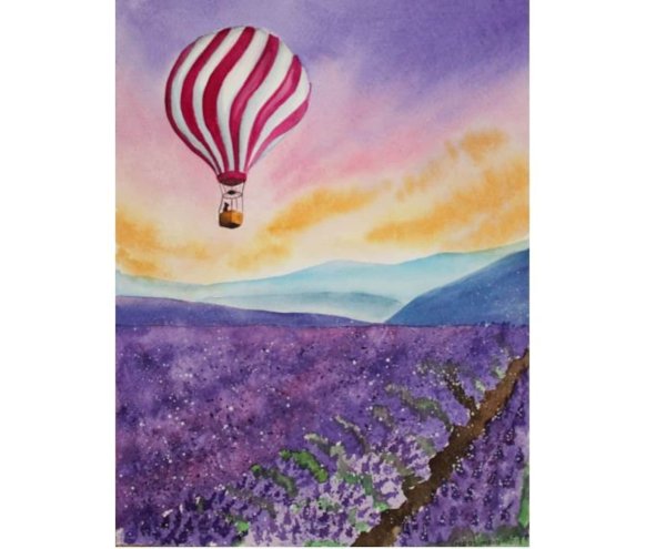 Воздушный шар гуашью