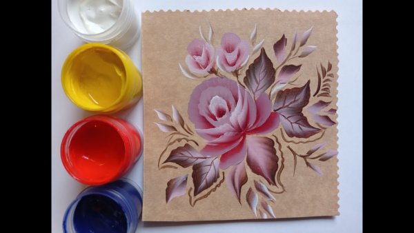 Двойной мазок акриловыми красками