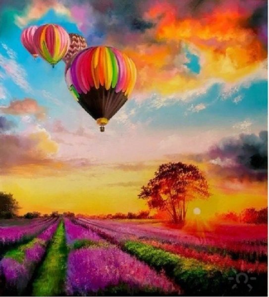 Картина с воздушными шарами