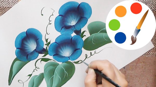 Двойной мазок акриловыми красками