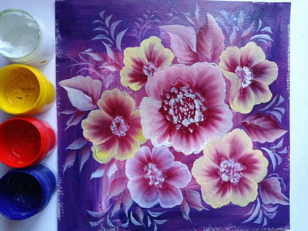 Тагильская роспись техника двойного мазка