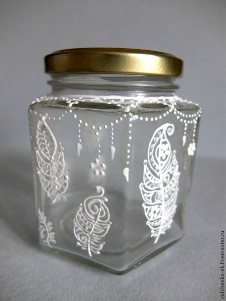Узор на стеклянной банке