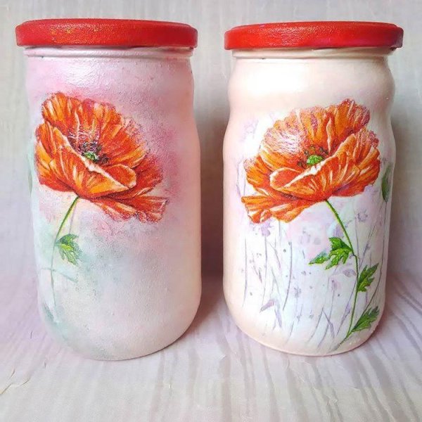 Декупаж банок стеклянных