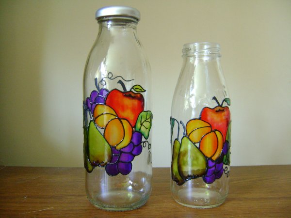 Витраж на стеклянной банке