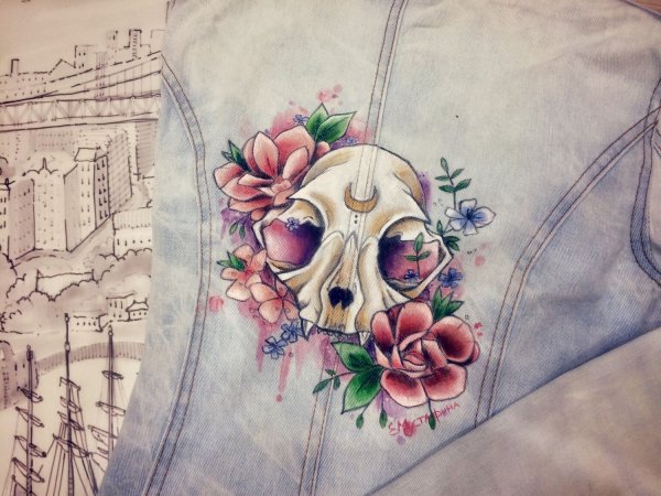 Сумка Раскрашенная акрилом