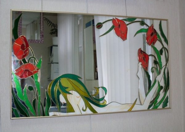 Рисунки на зеркале красками