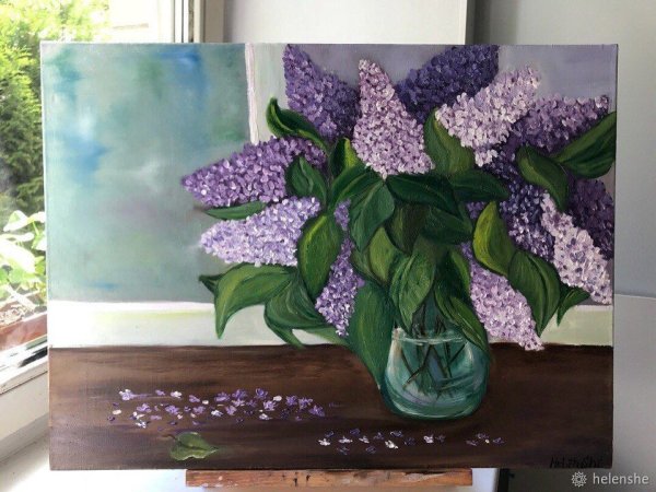 Картина сирень Ольги Базановой