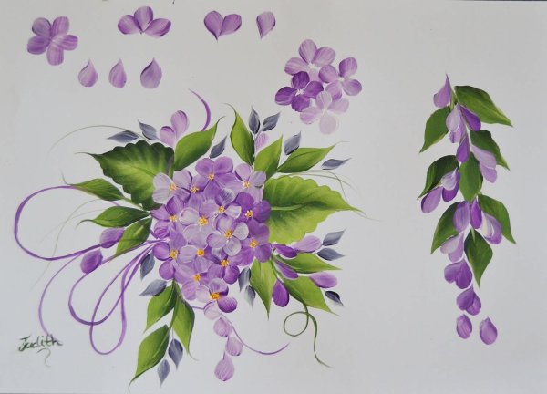 Тагильская роспись сирень