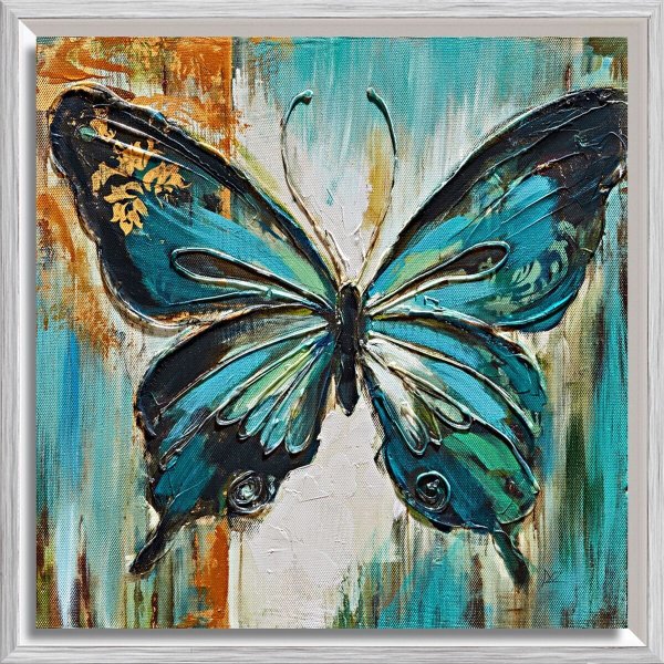 Бабочки маслом на холсте